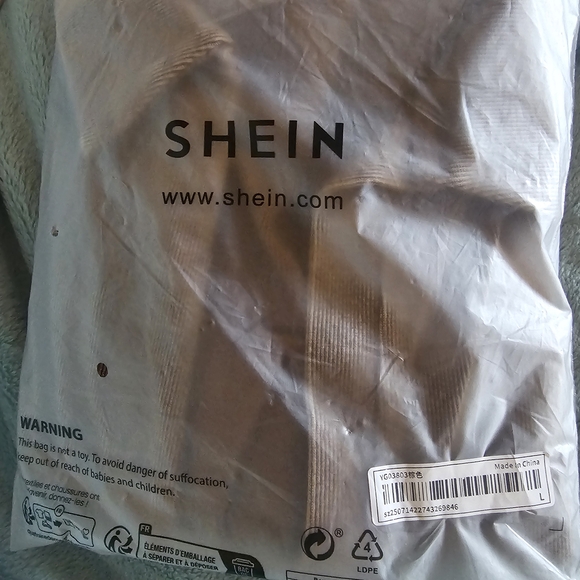 SHEIN Brown Deep Vneck Ribbed Collared Tunic Top - Picture 7 of 7